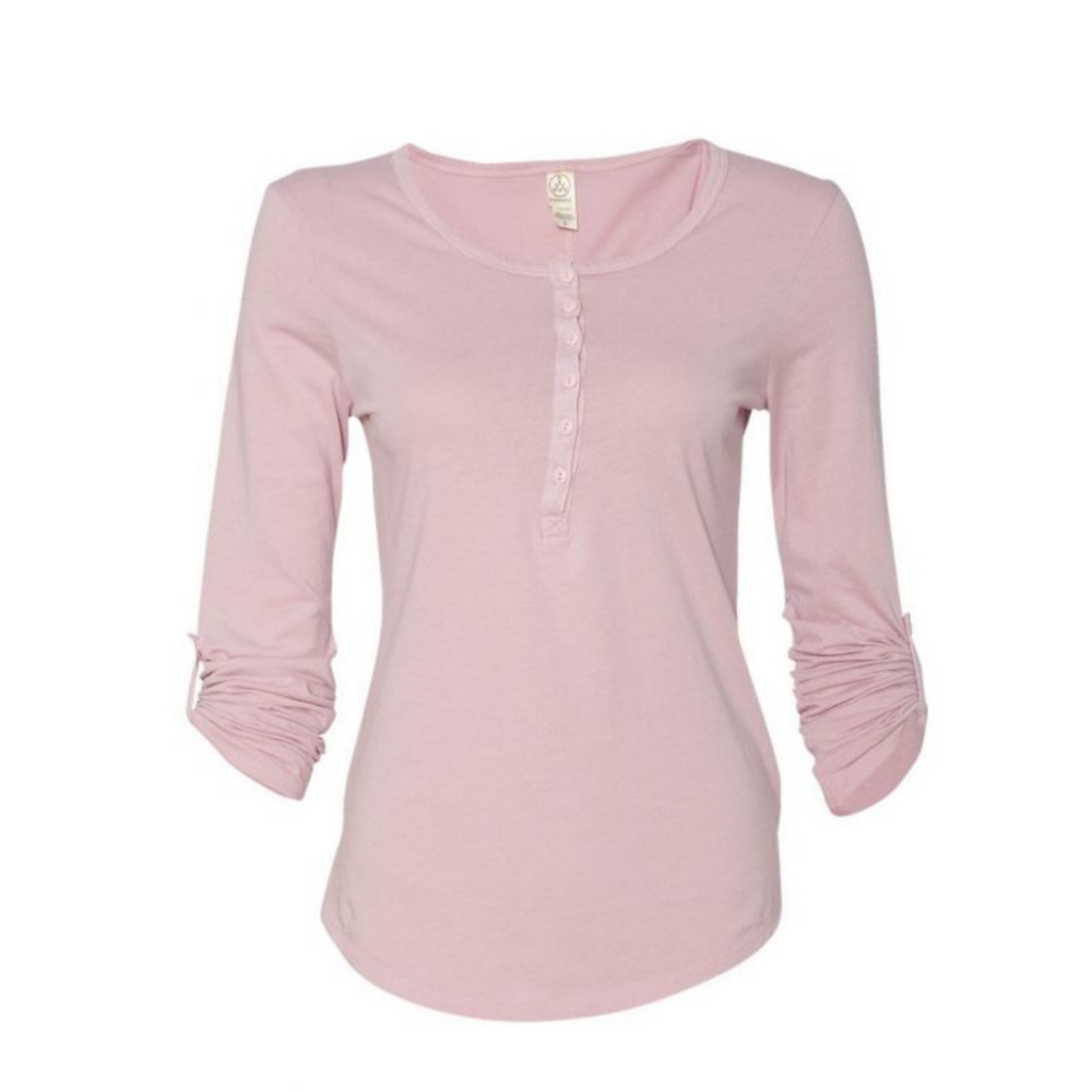 Alternative Apparel Rolled Sleeve Henley